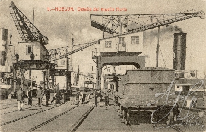 AHPH. F-001/023. Detalle del muelle Norte, nº 5. Huelva. AHPH. F-001/023. Detalle del muelle Norte, nº 5. Huelva.