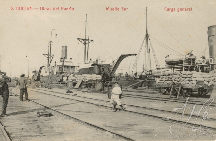 AHPH. F-001/028. Obras del Puerto, Muelle Sur, Carga general. Huelva. AHPH. F-001/028. Obras del Puerto, Muelle Sur, Carga general. Huelva.