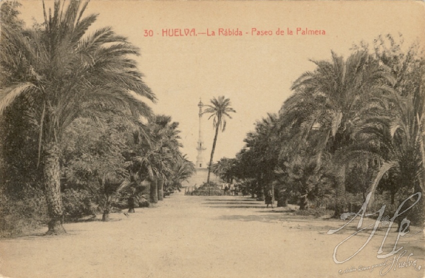 AHPH. F-001/035. Paseo de la Palmera. La Rábida (Palos de la Frontera - Huelva). AHPH. F-001/035. Paseo de la Palmera. La Rábida (Palos de la Frontera - Huelva).