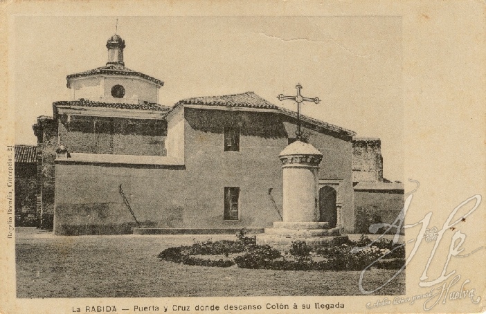 AHPH. F-001/043. Puerta y Cruz donde descanso Colón a su llegada. La Rábida (Palos de la Frontera - Huelva). AHPH. F-001/043. Puerta y Cruz donde descanso Colón a su llegada. La Rábida (Palos de la Frontera - Huelva).