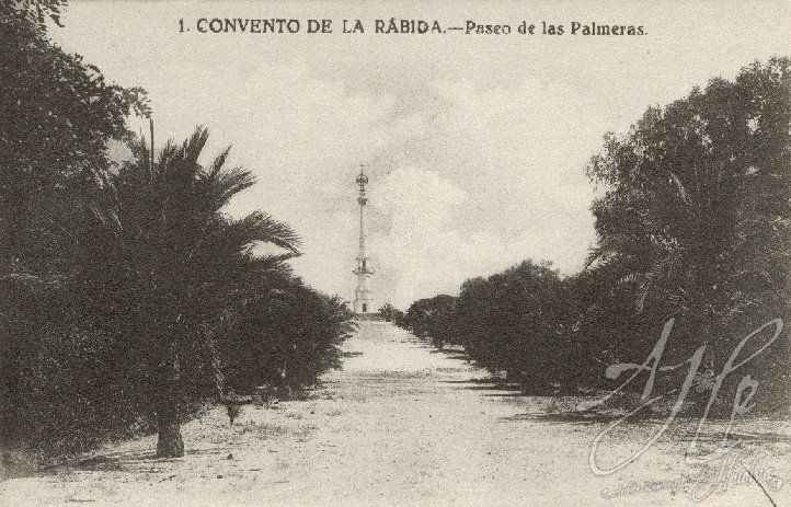 AHPH. F-001/059. Paseo de las Palmeras. La Rábida (Palos de la Frontera - Huelva). AHPH. F-001/059. Paseo de las Palmeras. La Rábida (Palos de la Frontera - Huelva).
