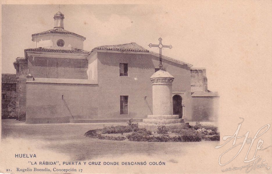 AHPH. F-001/142. Puerta y Cruz donde descanso Colón. La Rábida (Palos de la Frontera - Huelva). AHPH. F-001/142. Puerta y Cruz donde descanso Colón. La Rábida (Palos de la Frontera - Huelva).