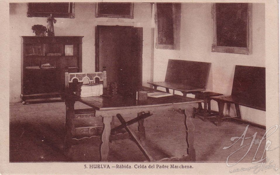 AHPH. F-001/146. Monasterio de La Rábida. Celda del Padre Marchena. La Rábida (Palos de la Frontera - Huelva). AHPH. F-001/146. Monasterio de La Rábida. Celda del Padre Marchena. La Rábida (Palos de la Frontera - Huelva).