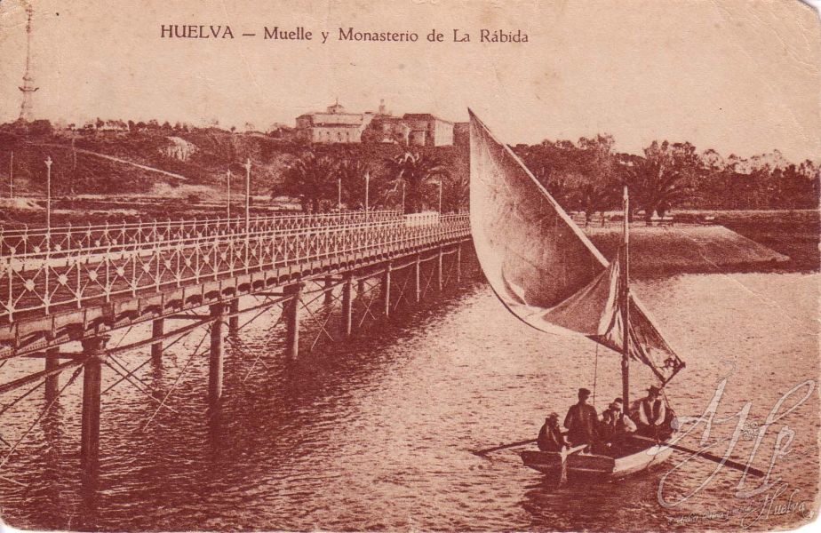 AHPH. F-001/148. Muelle y Monasterio de La Rábida. La Rábida (Palos de la Frontera - Huelva). AHPH. F-001/148. Muelle y Monasterio de La Rábida. La Rábida (Palos de la Frontera - Huelva).