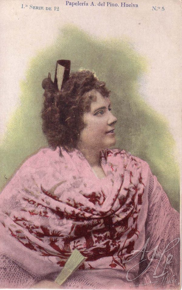 AHPH. F-001/167. Mujer con mantón, peineta y abanico. AHPH. F-001/167. Mujer con mantón, peineta y abanico.