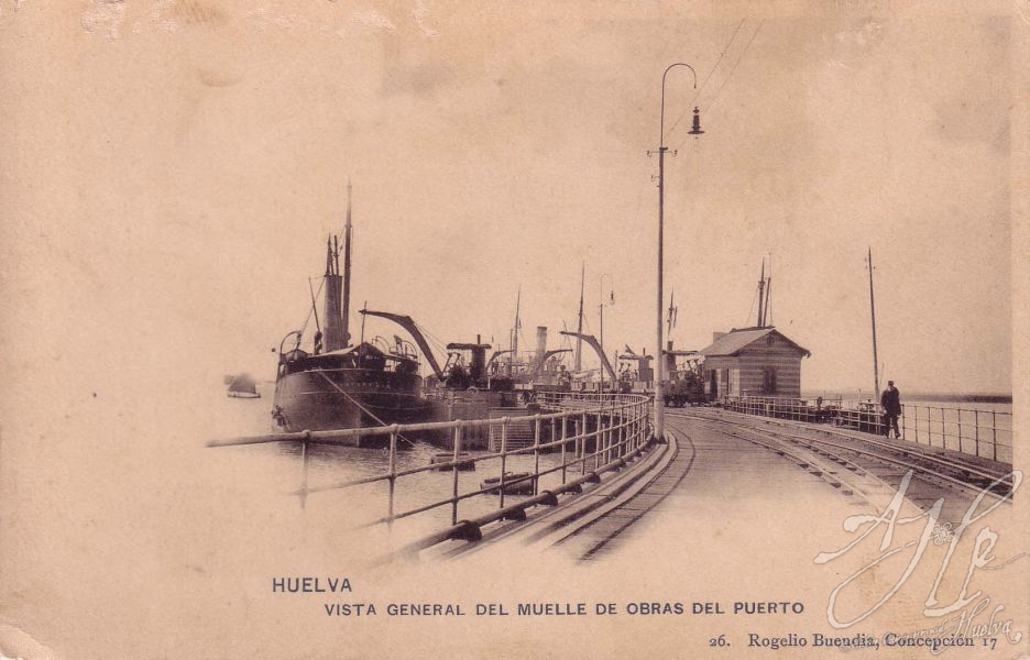 AHPH. F-001/193. Vista general del Muelle de Obras del Puerto. Huelva. AHPH. F-001/193. Vista general del Muelle de Obras del Puerto. Huelva.