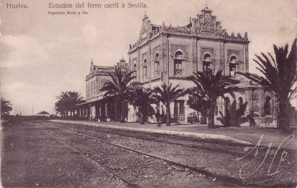 AHPH. F-001/195. Estación del ferrocarril a Sevilla. Huelva. AHPH. F-001/195. Estación del ferrocarril a Sevilla. Huelva.