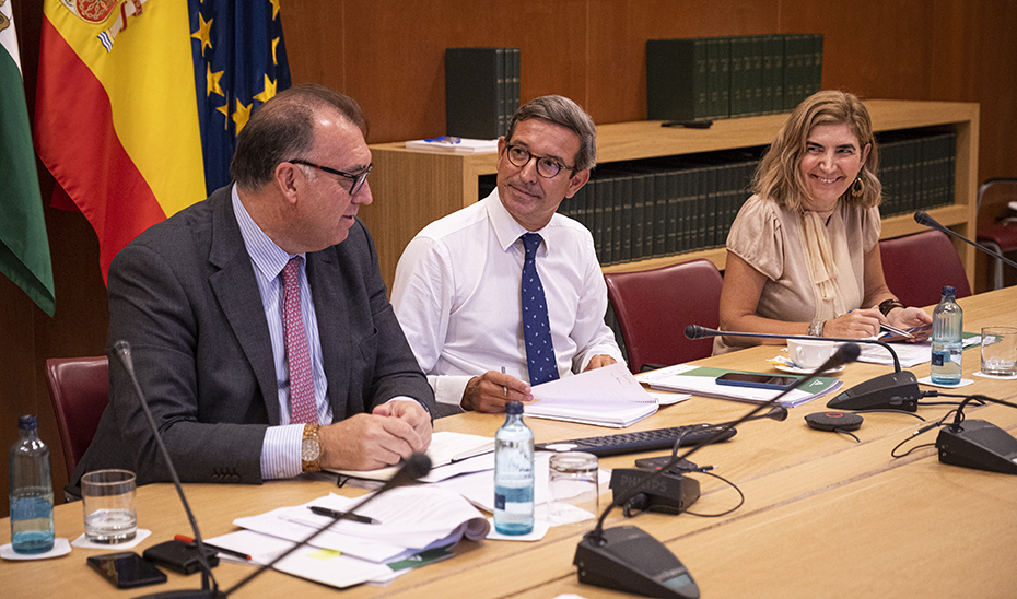 Blanco, Bernal y Paradela conversan momentos previos a la celebración de la reunión.