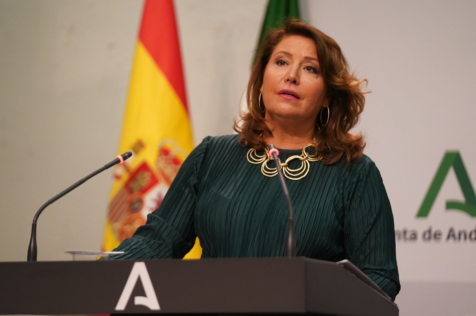 La consejera de Agricultura, Carmen Crespo, en la rueda de prensa del Consejo de Gobierno.
