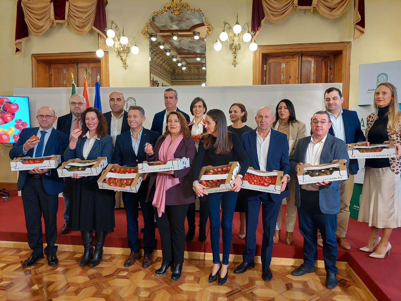 La Carmen Crespo, consejera de Agricultura, Pesca, Agua y Desarrollo Rural, en el acto de impulso de la Indicación Geográfica Protegida (IGP) Tomate La Cañada. 