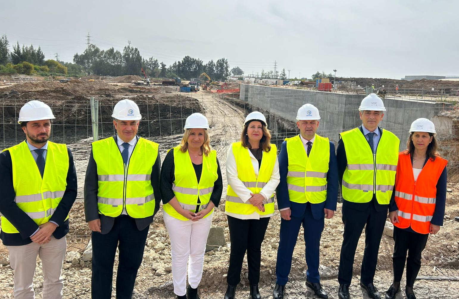 Carmen Crespo visita las obras de la fase IV del proyecto de depuración de El Copero, en la provincia de Sevilla