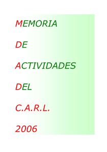 Portada Memoria CARL 2006