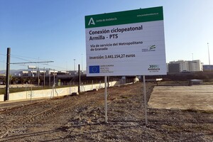 Las obras de la conexión ciclopeatonal se sitúan junto al Nevada.