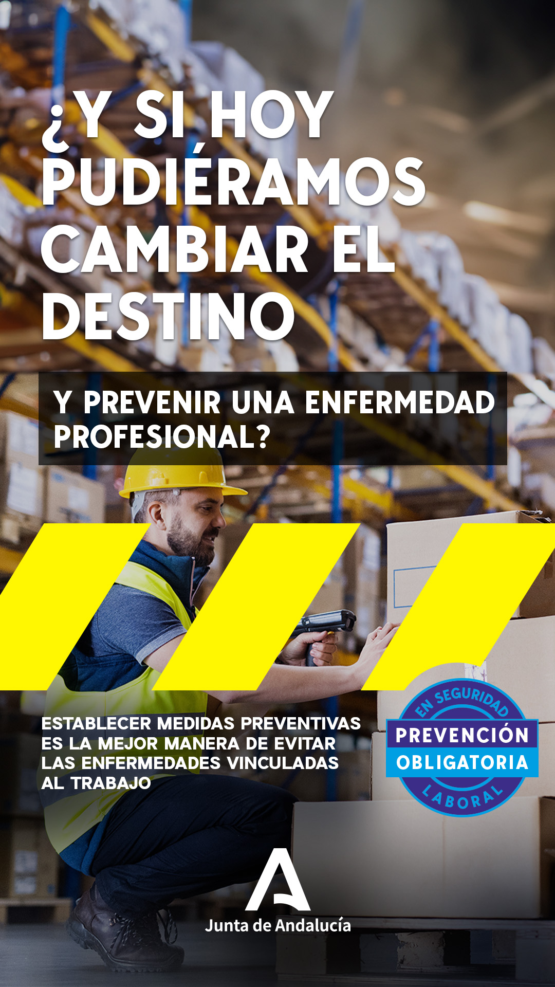 Cartel de la campaña para prevenir enfermedades profesionales