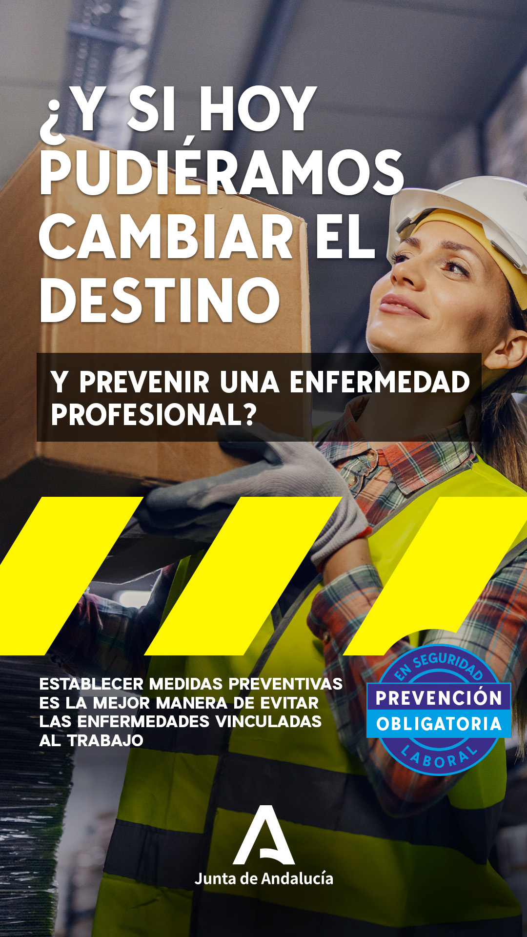 Cartel de la campaña para prevenir enfermedades profesionales