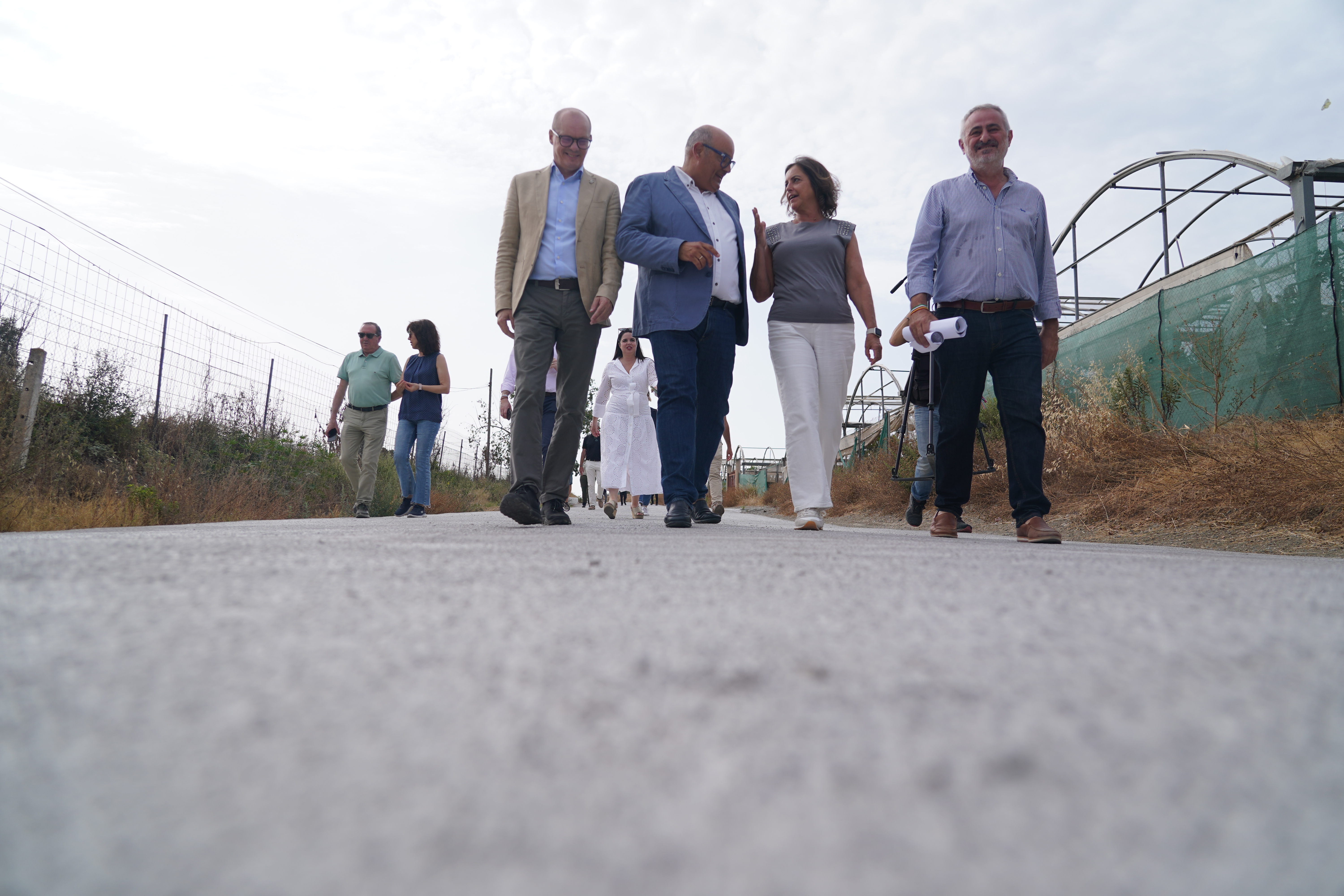 Catalina García, durante su visita a la vía pecuaria.