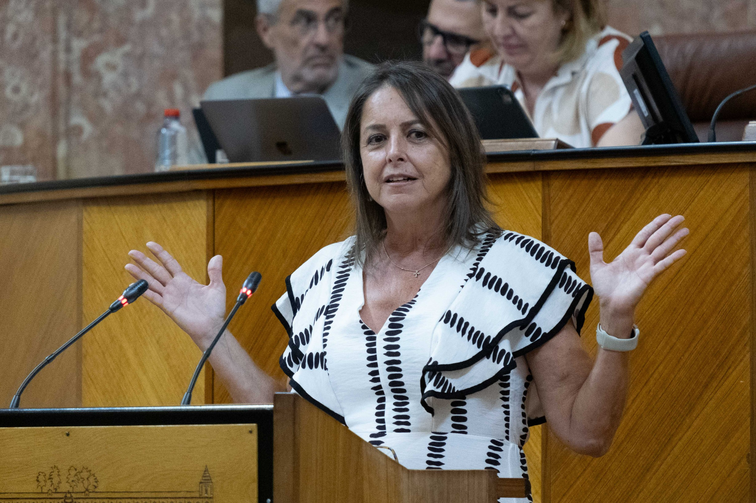 Catalina García, en el Parlamento andaluz.