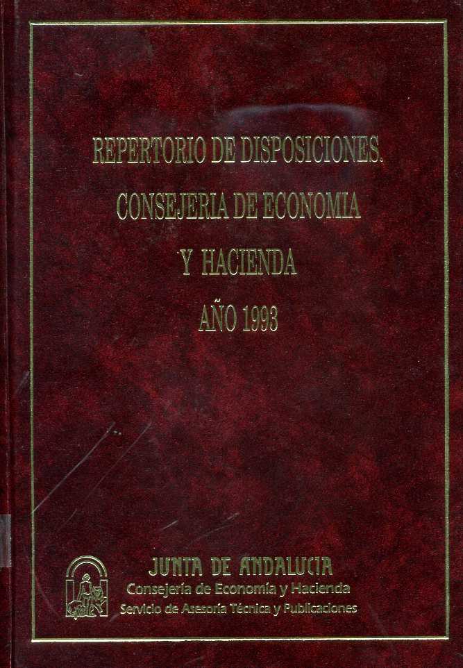 Repertorio de Disposiciones Consejería de Economía y Hacienda 1993