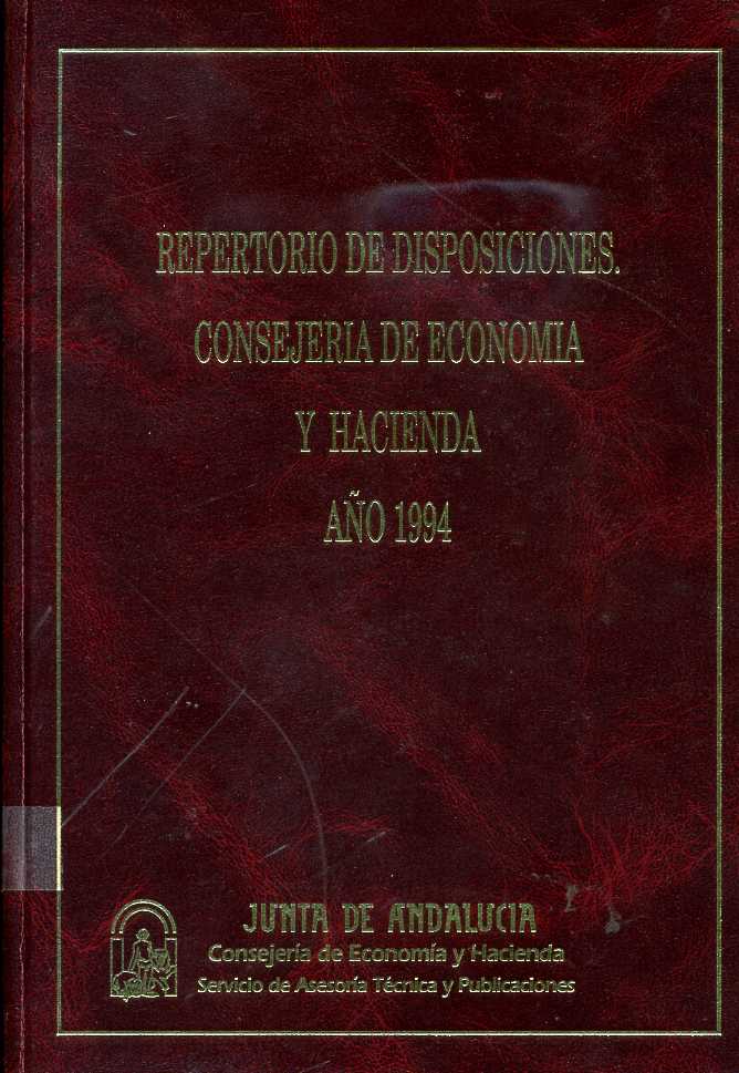 Repertorio de Disposiciones Consejería de Economía y Hacienda 1994