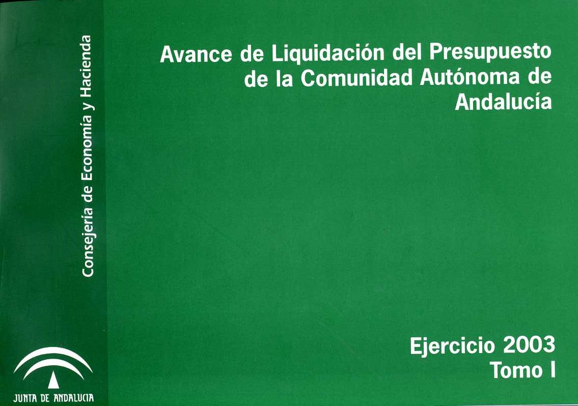 Avance de liquidación del Presupuesto - Andalucía - 2003