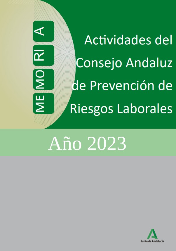 Portada. Memoria de actividades del Consejo Andaluz de Prevención de Riesgos Laborales 2023