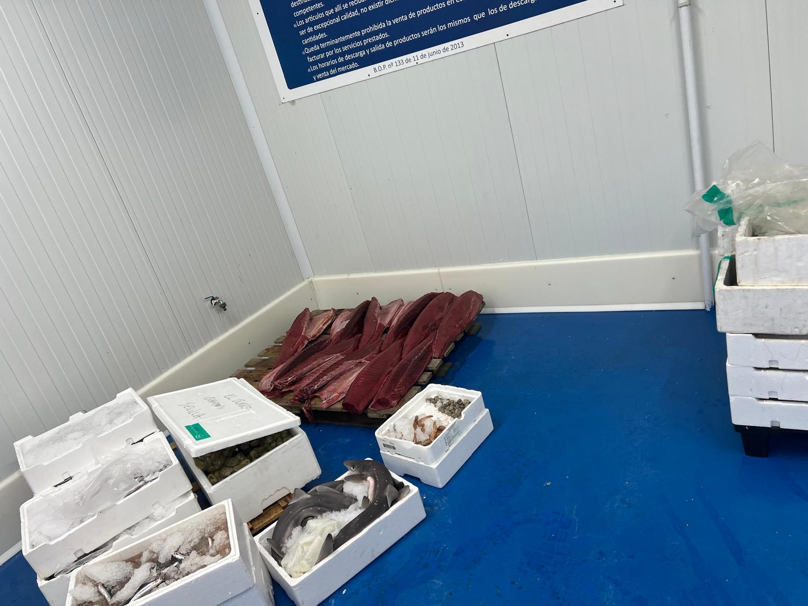 Imagen de la mercancía intervenida en Mercasevilla, el 6 de noviembre de 2025