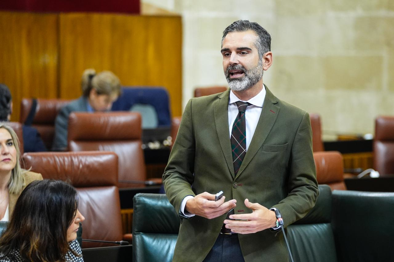 Ramón Fernández-Pacheco durante su intervención en el Parlamento de Andalucía