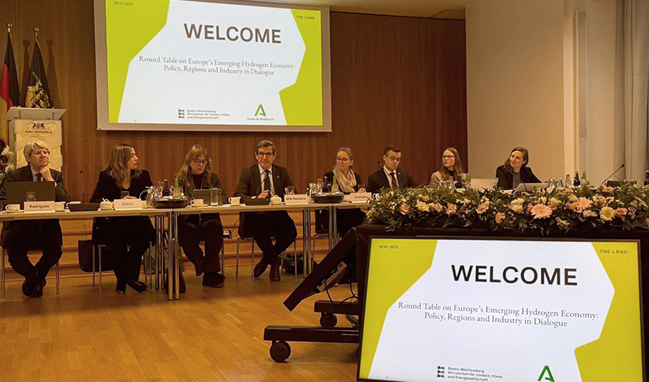 El consejero de Industria, Energía y Minas, Jorge Paradela, en un encuentro en Bruselas con responsables de la región alemana de Baden-Würtemberg.