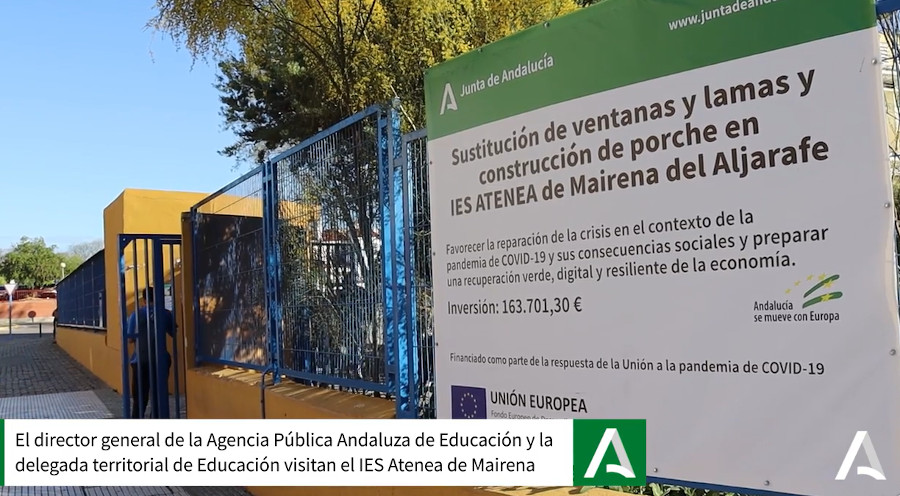 El director general de la Agencia Pública Andaluza de Educación y la delegada territorial de Educación visitan el IES Atenea de Mairena