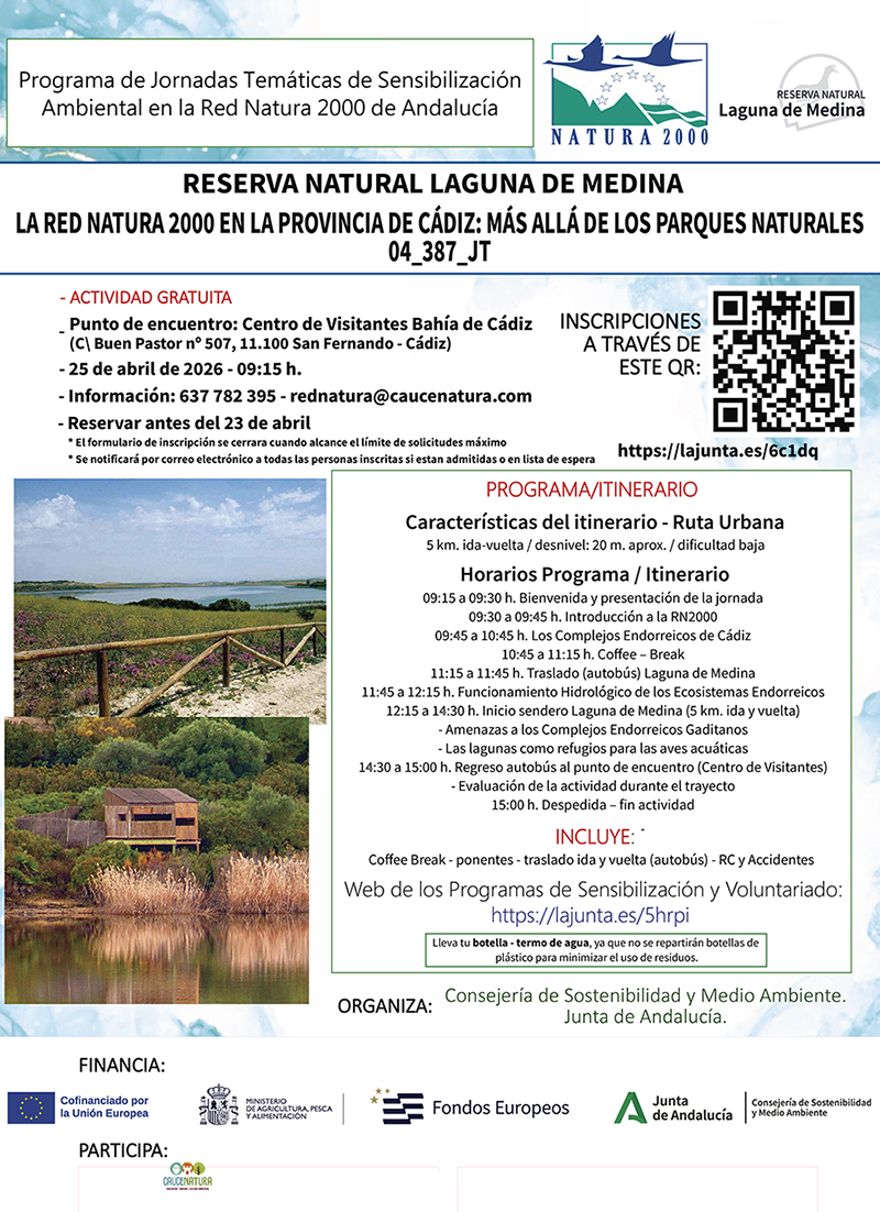 Cartel actividad La Red Natura 2000 en la provincia de Cádiz: más allá de los Parques Naturales