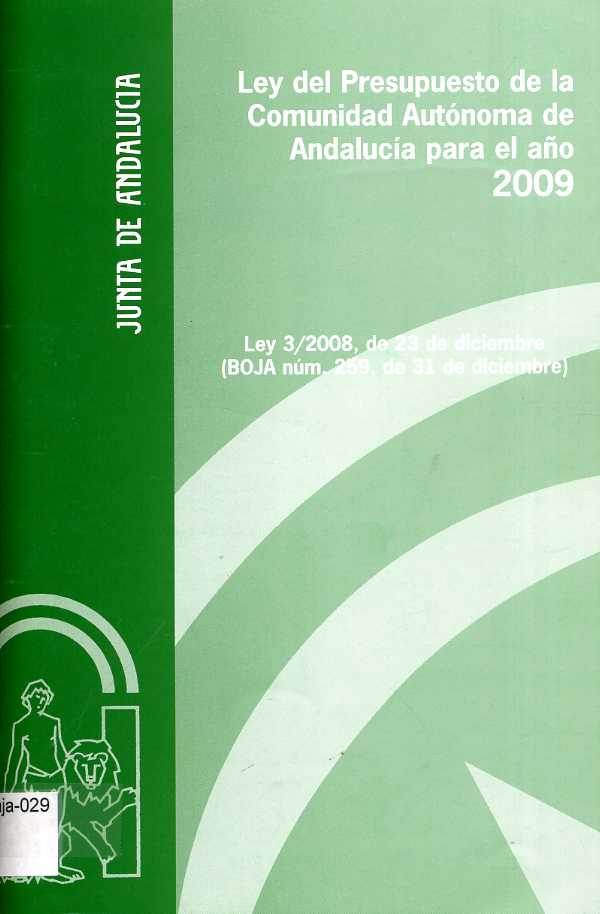 Ley del Presupuesto de Andalucía año 2009
