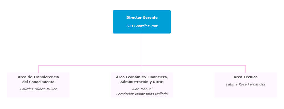 Organigrama de la Fundación Pública Andaluza Parque Tecnológico de Ciencias de la Salud de Granada