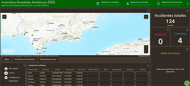 Vsor de incendios forestales en Andalucía