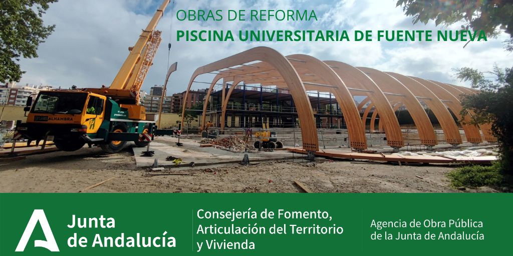 PORTADA BlogIM Colocación de costillas de la Piscina Cubierta de Fuentenueva.