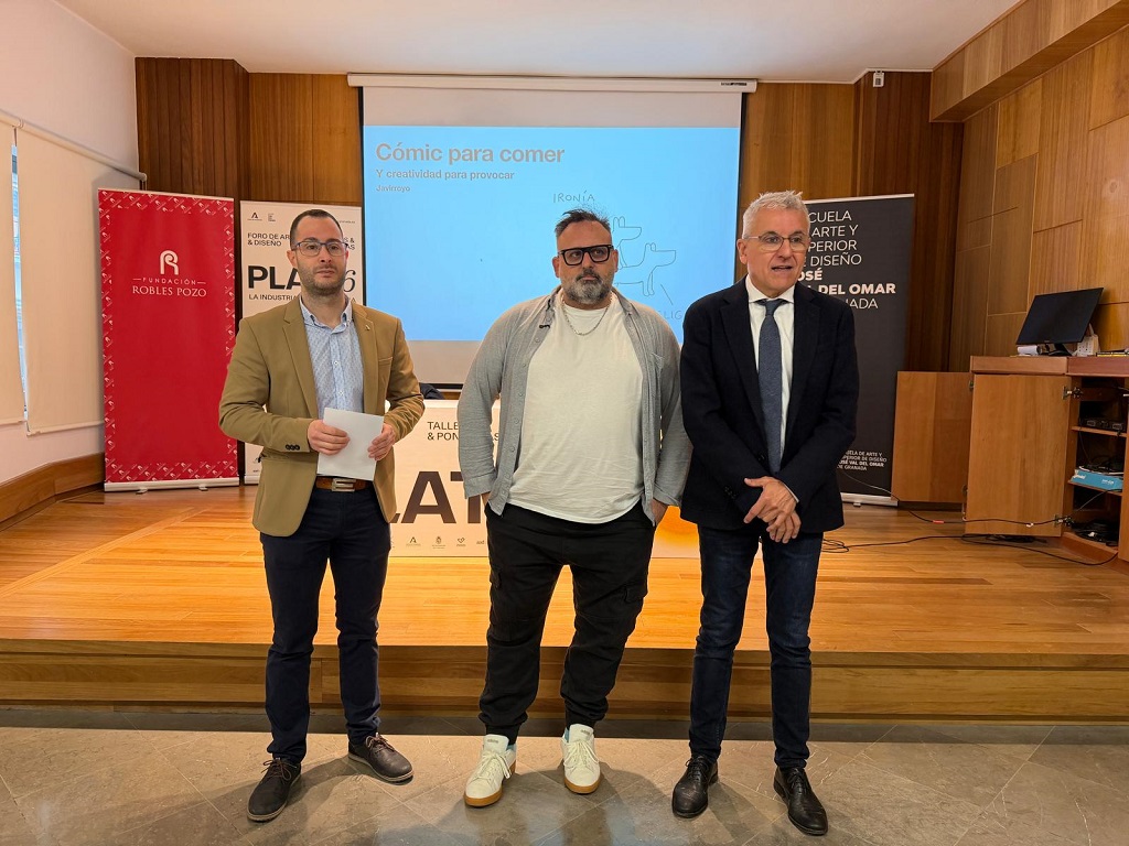 El responsable del IAJ en Granada, a la izquierda de la imagen, con Javirrollo